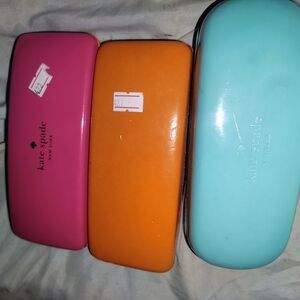Kate Spade Pink, Orange, and Blue Glasses Cases